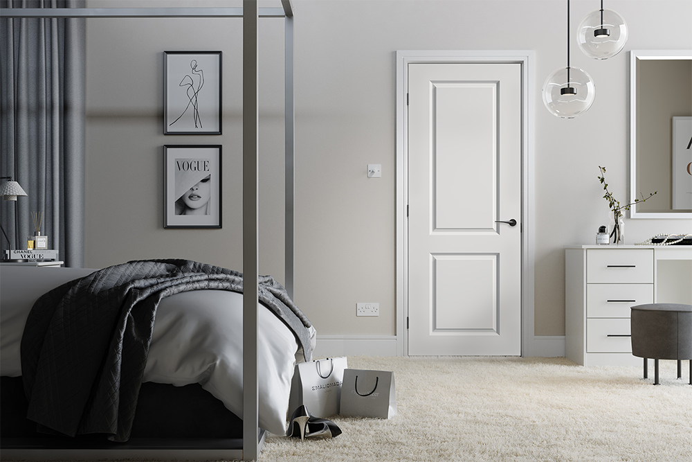 Internal White Primed Moulded Smooth 2 Panel Door - Image 2