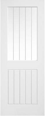 Internal White Primed Textured (CLEAR FLASS FROSTED LINES) Standard Core Mexicano Door