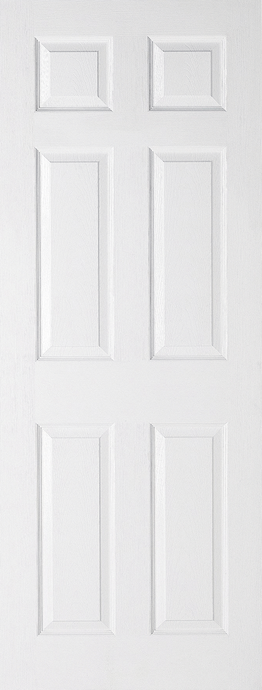Internal White Primed Textured Regency 6 Panel Door