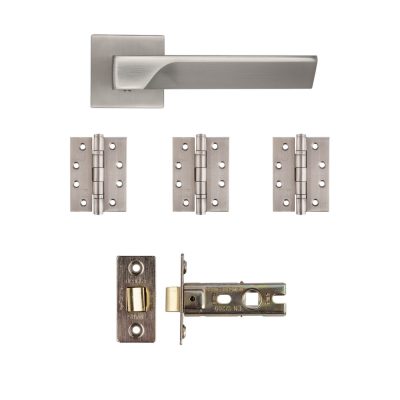 Athens Satin Nickel Handle Pack (Suitable for 44mm Internal Fire Doors)