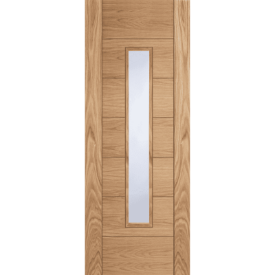 Internal Oak Corsica 18G (OBSCURE GLASS) Pre-Finished FD30 44mm Fire Door