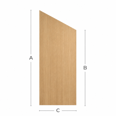 Oak Flush Un-Finished Angled Custom Door
