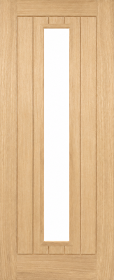 Internal Oak 1L (CLEAR GLASS) Un-Finished Elegance Cottage Door