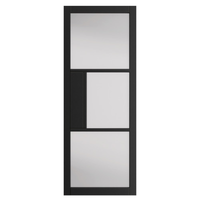 Internal Black Cosmo Laminate (CLEAR GLASS) Solid Core Door
