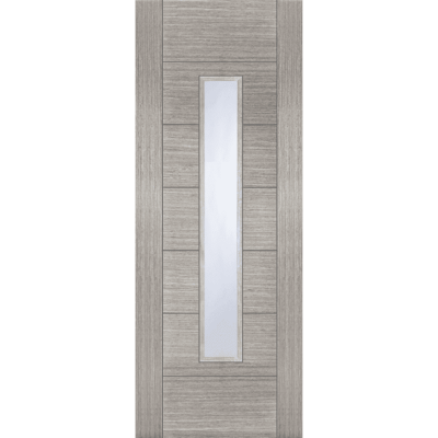 Internal Light Grey Corsica 18G (CLEAR GLASS) Pre-Finished FD30 44mm Fire Door