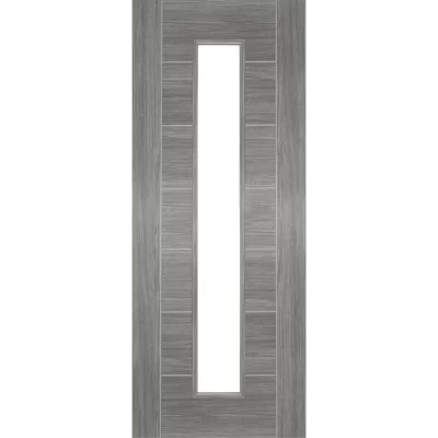 Internal Grey Laminate 1 Light (OBSCURE GLASS) Corsica Pre-Finished FD30 44mm Fire Door