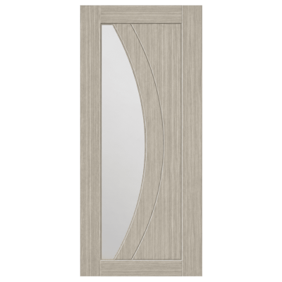Internal Grey Laminate Sorrento 1 Light (CLEAR GLASS) Pre-Finished Semi-Solid Core Door