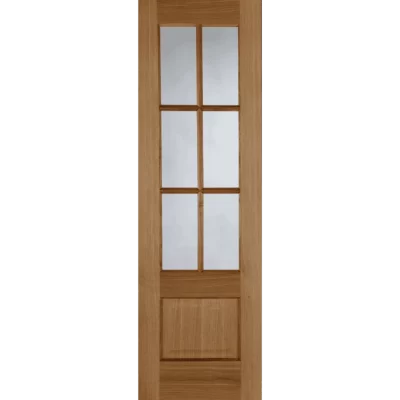 Internal Oak Hampstead 6 Light (CLEAR BEVELLED GLASS) Pre-Finished Solid Core Door