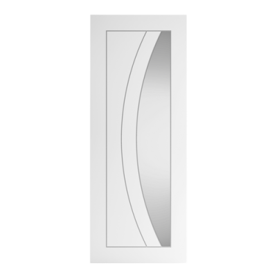 Internal White Primed Sicily (CLEAR GLASS) Solid Core Door