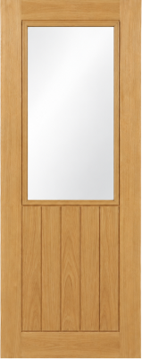Internal Oak Ely Pre-Finished (CLEAR GLASS) FD30 44mm Fire Door