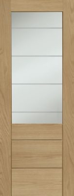 Internal Oak Palermo 2XG Original (CLEAR ETCHED GLASS) Pre-Finished FD30 44mm Fire Door
