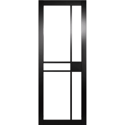 Internal Black Naples Industrial 5 Light (CLEAR GLASS) Primed Solid Core Door