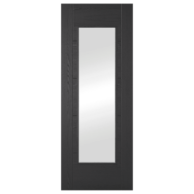 Internal Black Oak ISEO 1 Light (CLEAR GLASS) FD30 44mm Fire Door