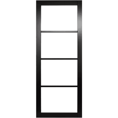 Internal Black Rome Industrial 4 Light (CLEAR GLASS) Pre-Finished Solid Core Door