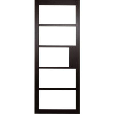 Internal Black Venice Industrial 5 Light (CLEAR GLASS) Primed Solid Core Door