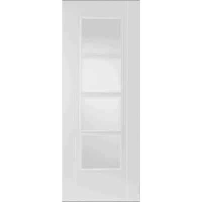 Internal White ISEO 4 Light (CLEAR GLASS) Pre-Finished FD30 44mm Fire Door
