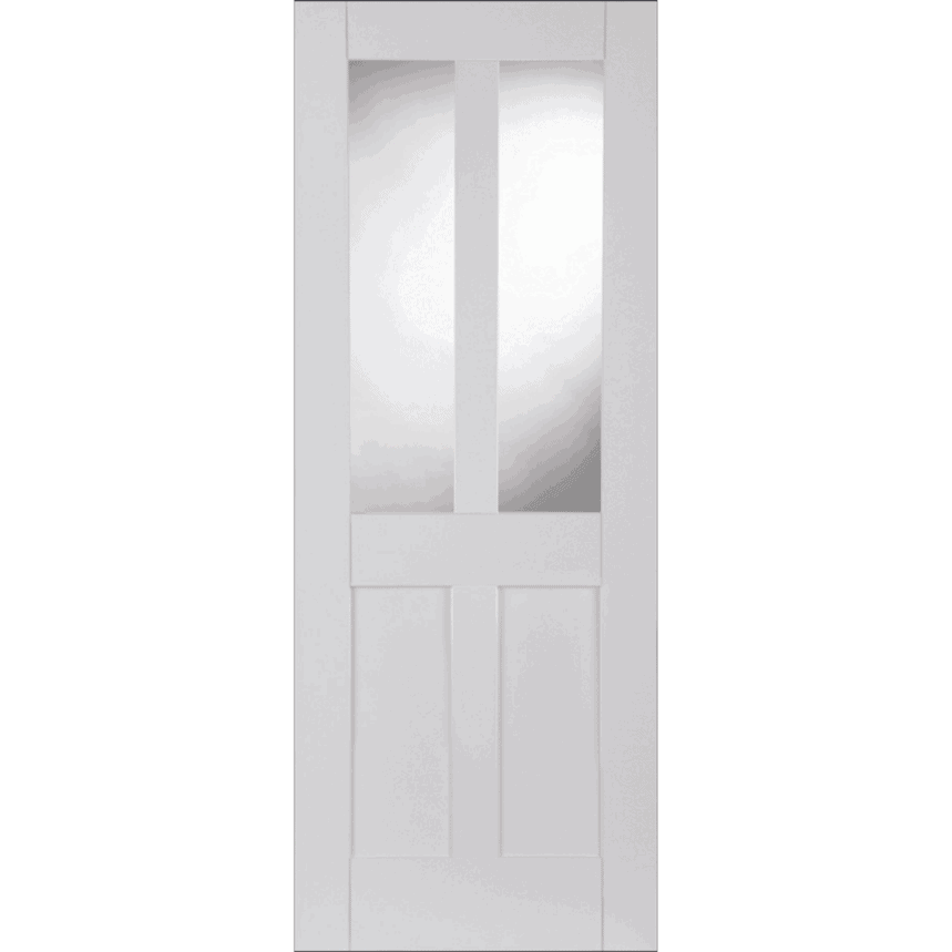 Internal White Shaker 2 Panel 2 Light (CLEAR GLASS) Pre-Finished Semi-Solid Core Door