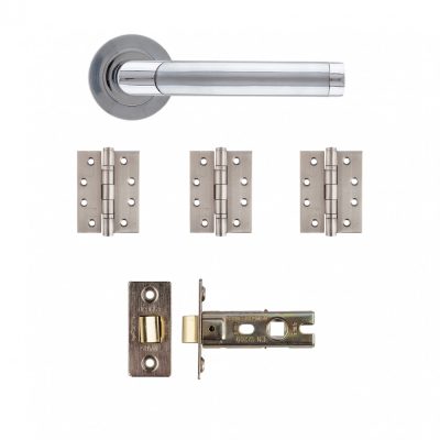 Augustus Matt Polished Chrome Handle Pack (Suitable for 44mm Internal Fire Doors)