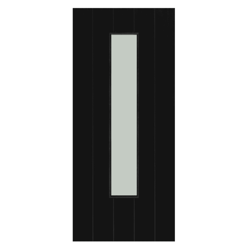 Internal Black Laminate Killarney 1 Light (CLEAR GLASS) Pre-Finished Solid Core Door