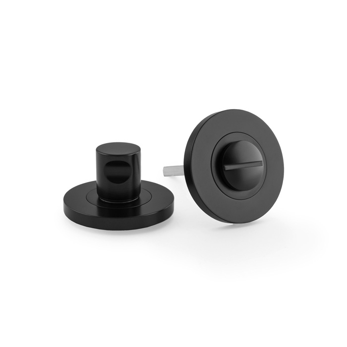 Plain Bathroom Thumbturn and Release Black
