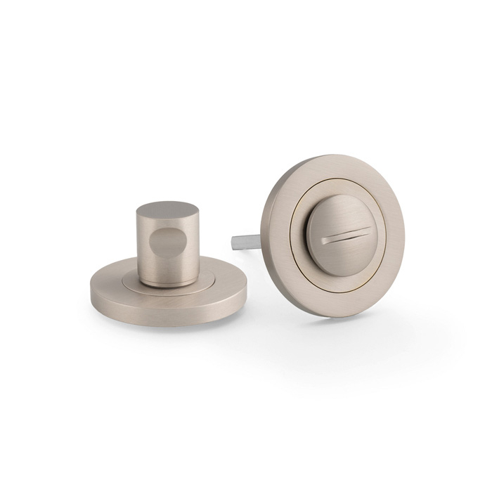 Plain Bathroom Thumbturn and Release Satin Nickel