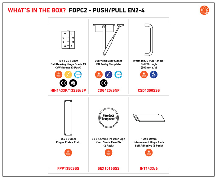Commercial Fire Door Pack - Push EN2-4 Pull (Suitable for 44mm Fire Doors) - Image 2