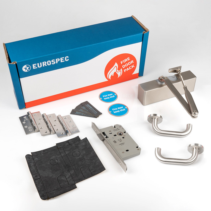 Commercial Fire Door Pack - Lever DIN Latch (Suitable for 44mm Fire Doors)