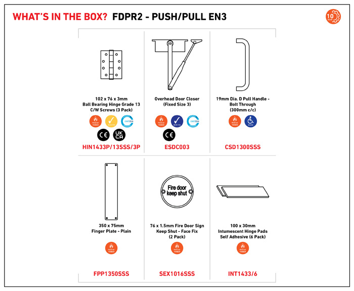 Residential Fire Door Pack - Push EN3 Pull (Suitable for 44mm Fire Doors) - Image 2